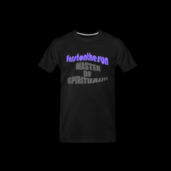 T-Shirt mit Aufschrift "Master of Spirituality" im 70er Jahre Design.