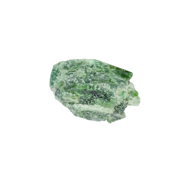 Intensiv grüner Diopsid mit ausgeprägten Kristallen & Calcit-Adern.