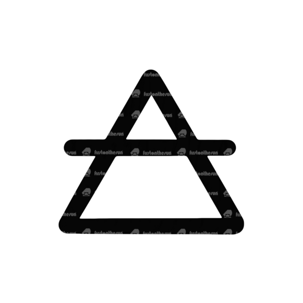 Das alchemistische Symbol des Element Luft mit firstonthesun Wasserzeichen. Es besteht aus einem Dreieck mit horizontalem Strich.
