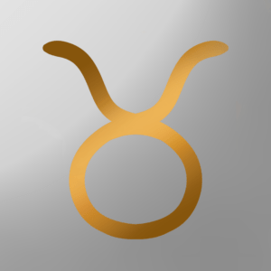 Sternzeichen Symbol in goldener Farbe mit Glanz & grauem Hintergrund.