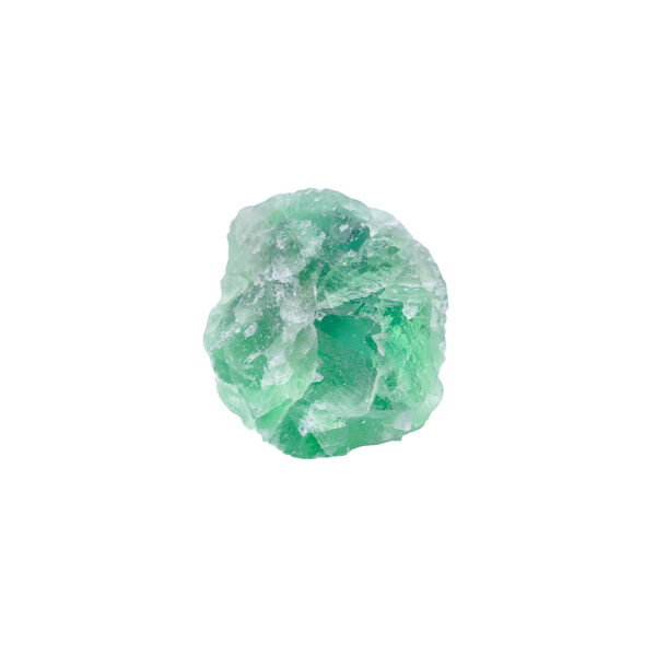 Grüner Fluorit Roh Edelstein mit ausgeprägter Kristallstruktur.