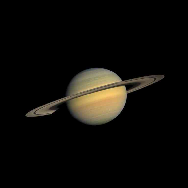 Der Planet Saturn mit seinen charakteristischen Saturn-Ringen.