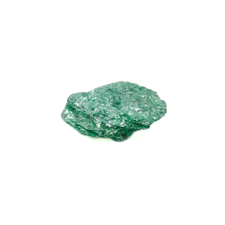 Grüner Fuchsit Edelstein aus grünen Mica-Glimmer Platten.