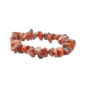 Edelstein Armband aus dem Edelstein roten Jaspis. Die polierten Trommelstein Perlen sind rot & braun.