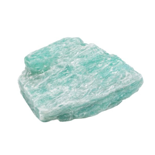 Unbehandelter Zart mint/grünfarbener Feldspat, welcher als Amazonit bezeichnet wird.