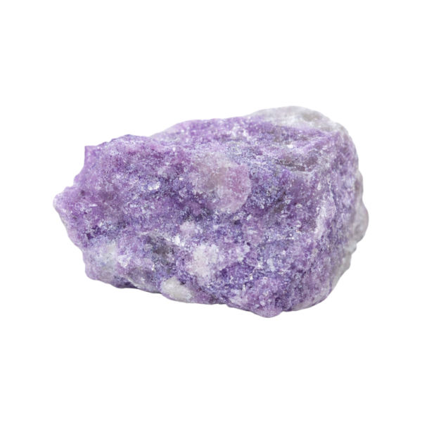 Violetter kristalliner Lepidolith Rohstein.