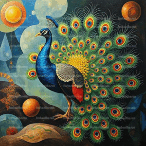 Illustration Stockfoto – Pfau