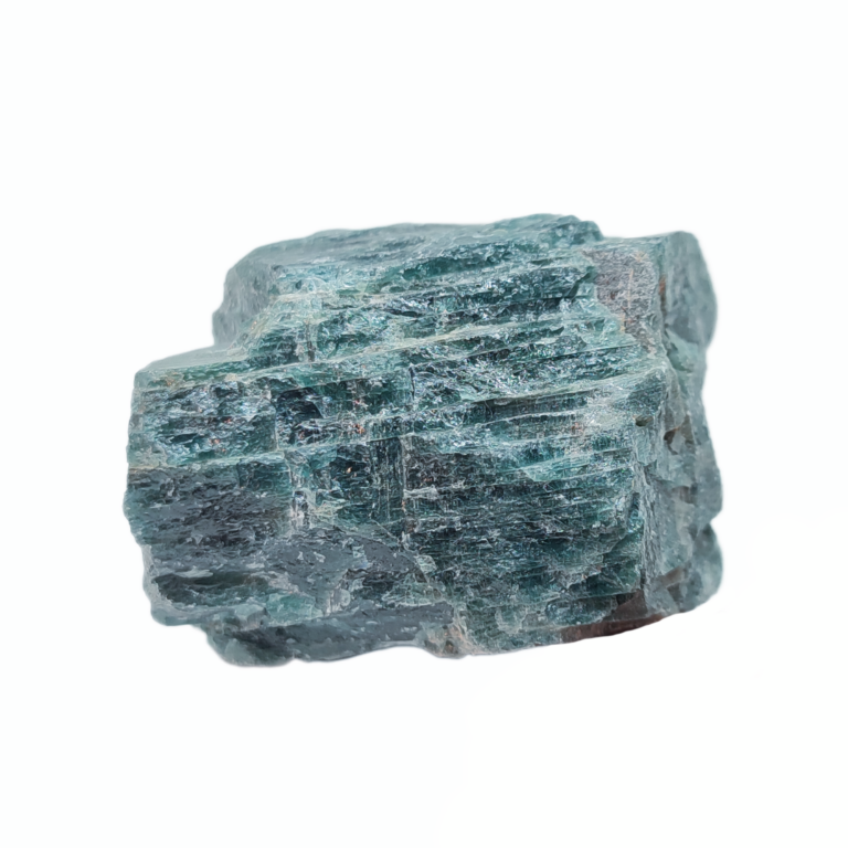 Ein blauer Apatit Rohkristall. Dieser Stein ist unbearbeitet.